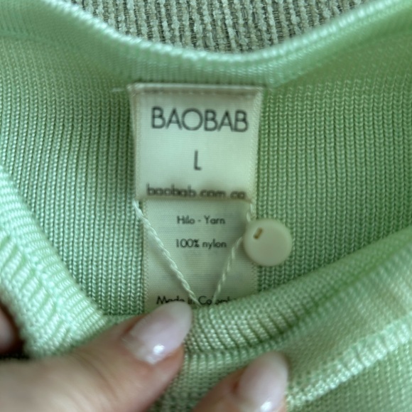 Crop Top Baobab Collection Pale Kiwi Cutout Ribbed - Picture 2 of 10